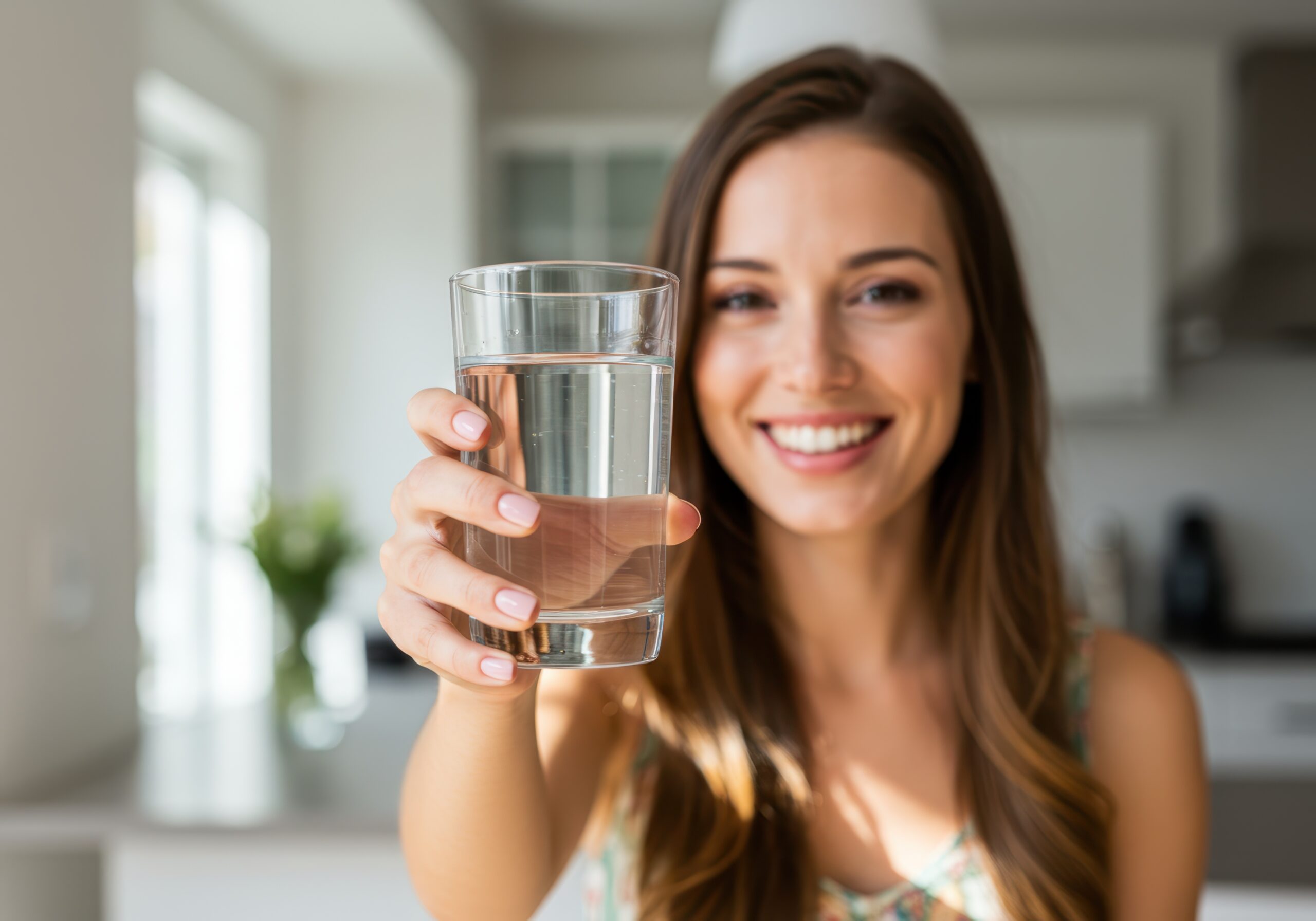Family enjoying clean water in their home